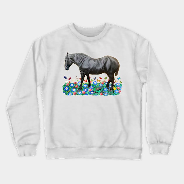 A Beautiful Horse Crewneck Sweatshirt by Lunatic Painter